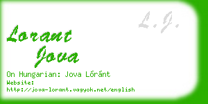 lorant jova business card