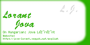 lorant jova business card